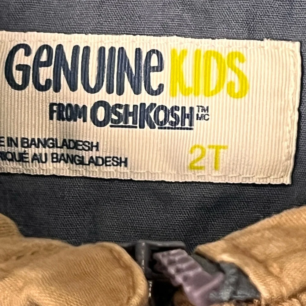 🌻$11 DEAL!🌻 Kids OshKosh B'gosh Tan/ Navy Fleece Jacket 2T